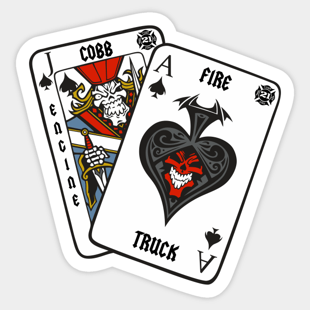 Firefighter playing store cards